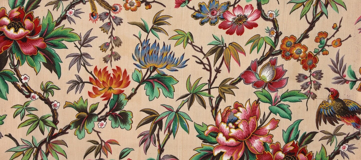 Victorian Flora and Fauna Fabric Image 