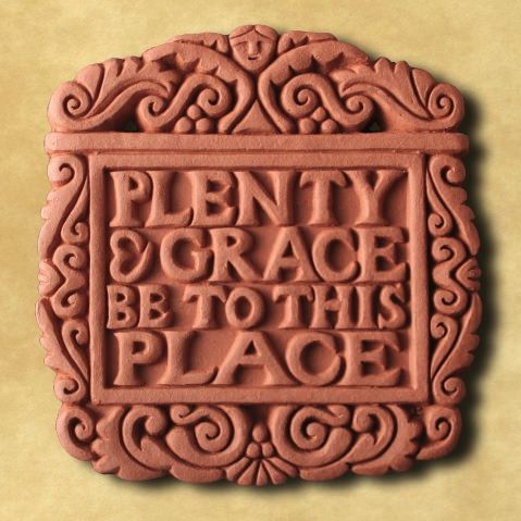 Terracotta Tile: Tudor Blessing Plenty and Grace
