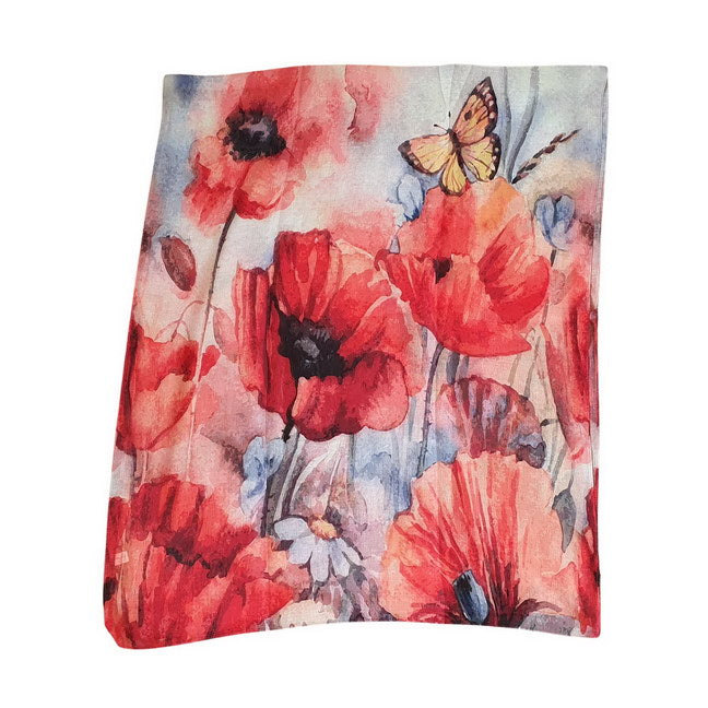 Poppy & Butterfly Remembrance Lightweight Scarf