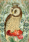 &#39;Regal Winter Owl&#39; Glitter Greetings Card