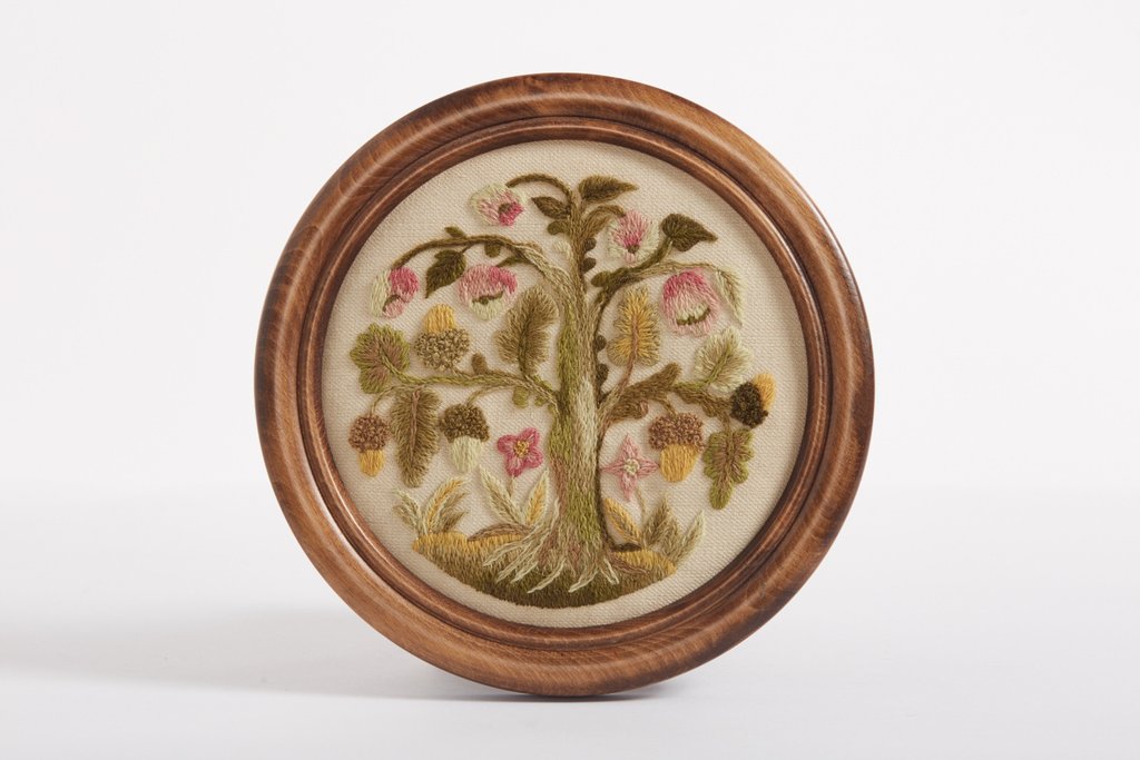 The Oakapple Tree Embroidery Kit Circular Framed
