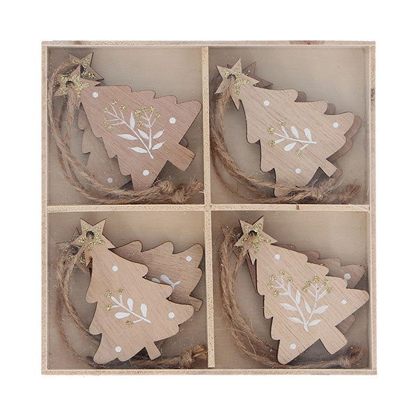 Traditional Wooden Tree Shaped Painted Decorations