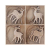 Box of wooden deer decorations