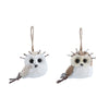 Pair of rustic owl tree decorations