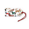 Gift tag with dog illustrations on a white background