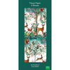 Tissue paper packaging with forest design and &#39;Zero Waste&#39; label on a green background