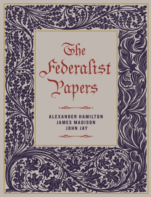 Book cover of 'The Federalist Papers' with decorative purple border