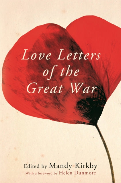 Book cover of 'Love Letters of the Great War' with a red poppy design on a beige background.