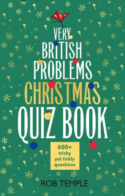 Book cover of 'Very British Problems Christmas Quiz Book' with festive design and text.