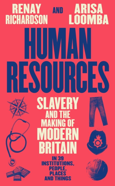 Book cover of 'Human Resources' by Renay Richardson and Arisa Loomba with icons and text on a red background.