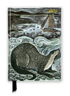 Notebook cover with a fox and sailboat design on a white background