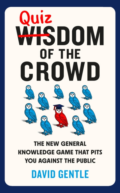 Book cover of 'Quiz Wisdom of the Crowd' with owls and a red graduate owl.