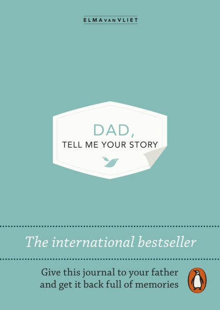 Book cover of 'Dad, Tell Me Your Story' with a teal background and white text.