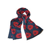 Multi Red Poppy Navy Scarf