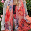 Butterfly &amp; Poppy scarf worn