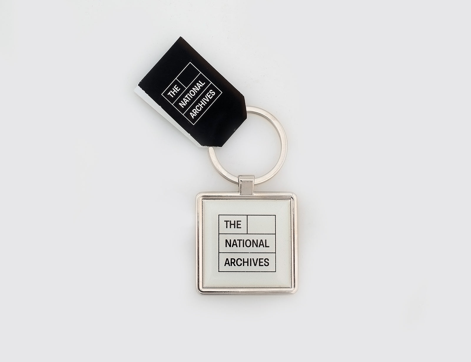 The National Archives Logo Metal Keyring (white)