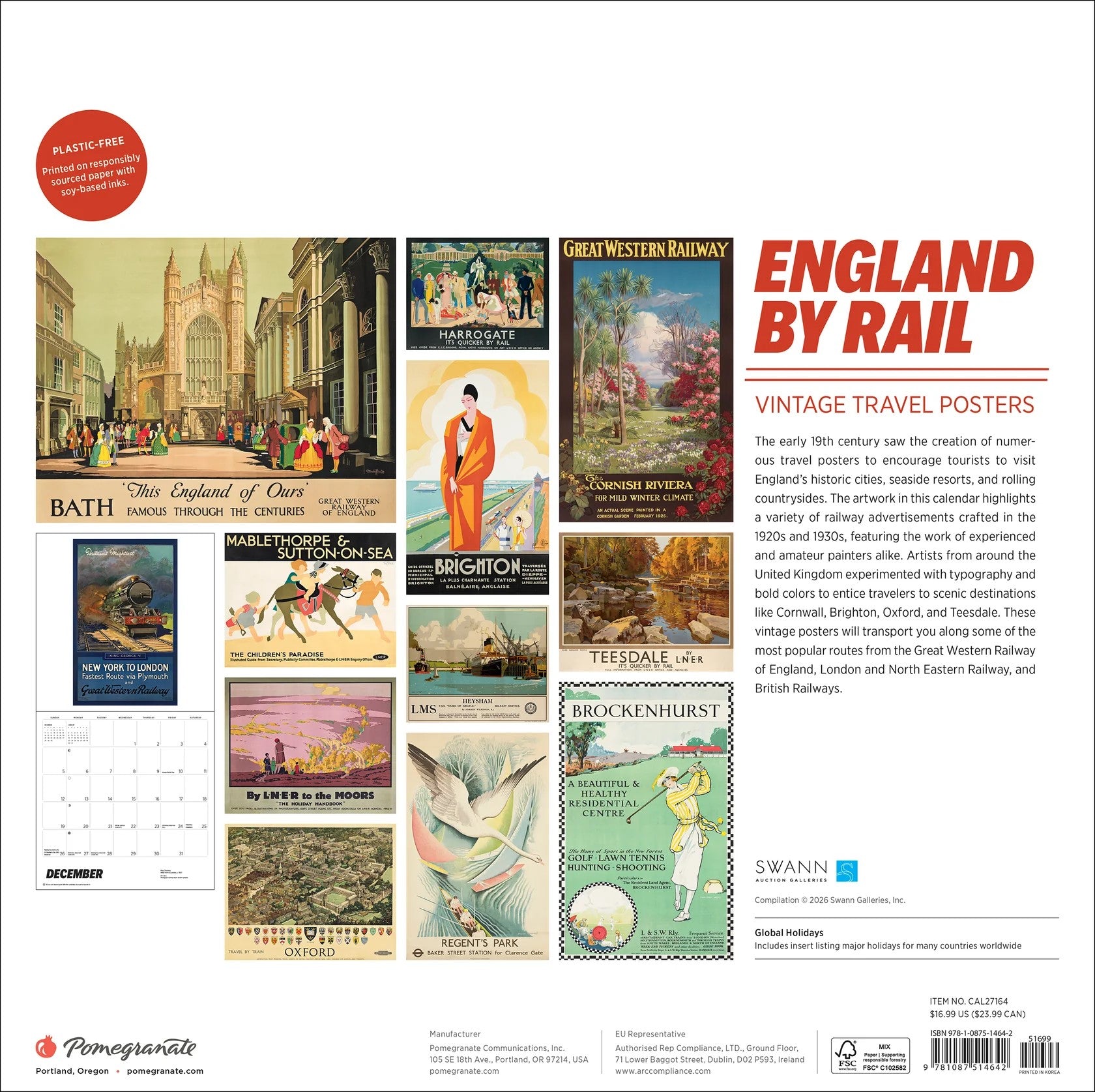 'England by Rail' 2027 Wall Calendar