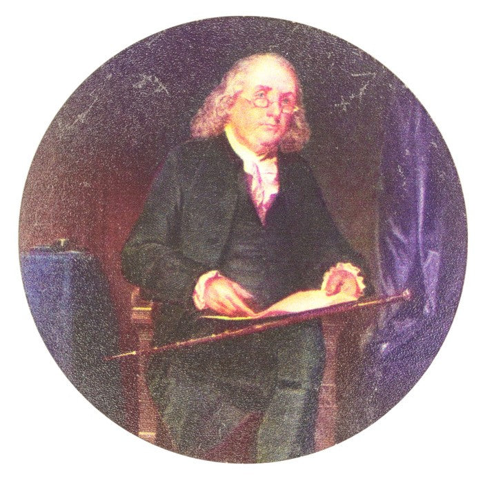 Benjamin Franklin Portrait round coaster