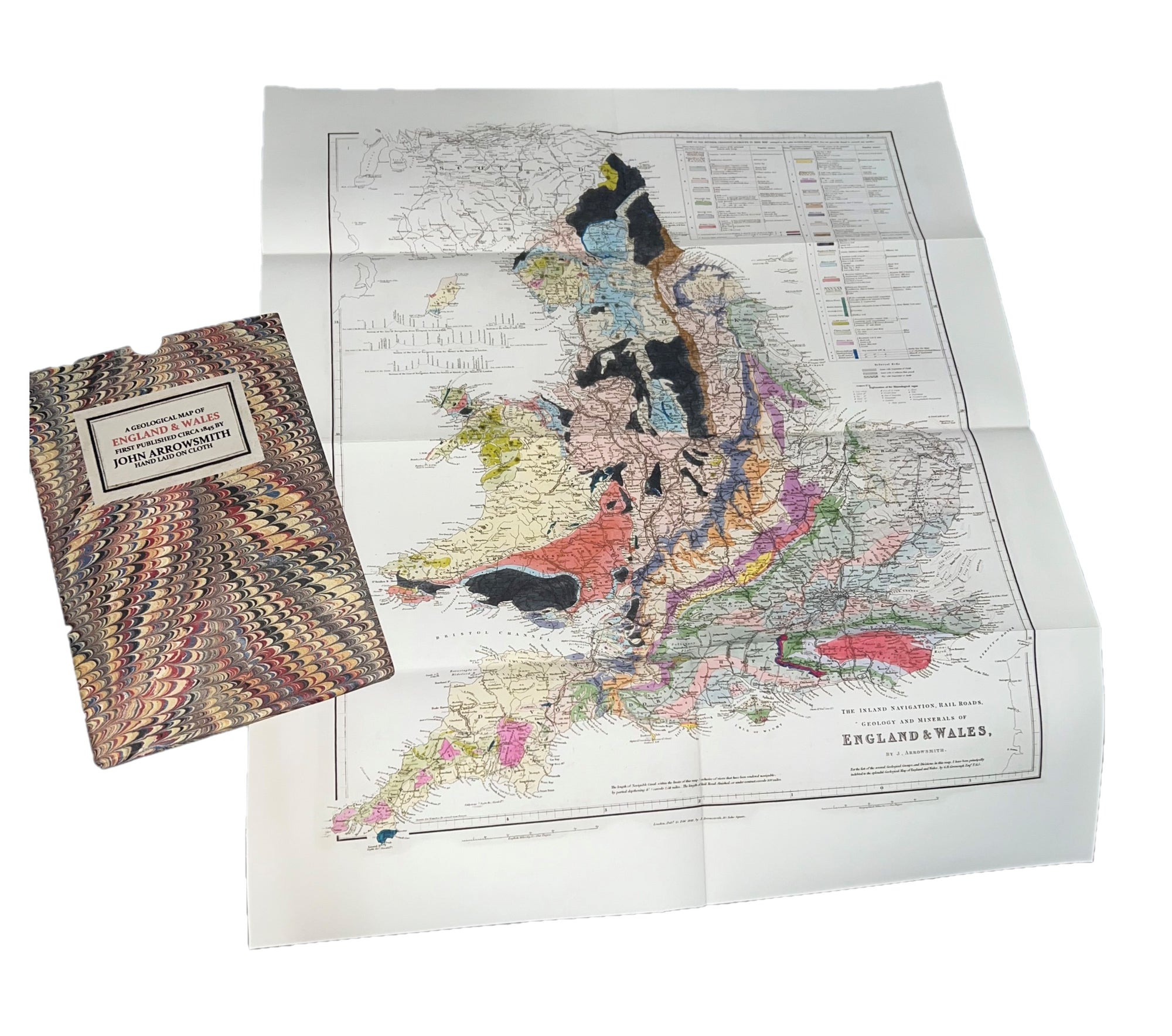 Geological Map of England and Wales circa 1845