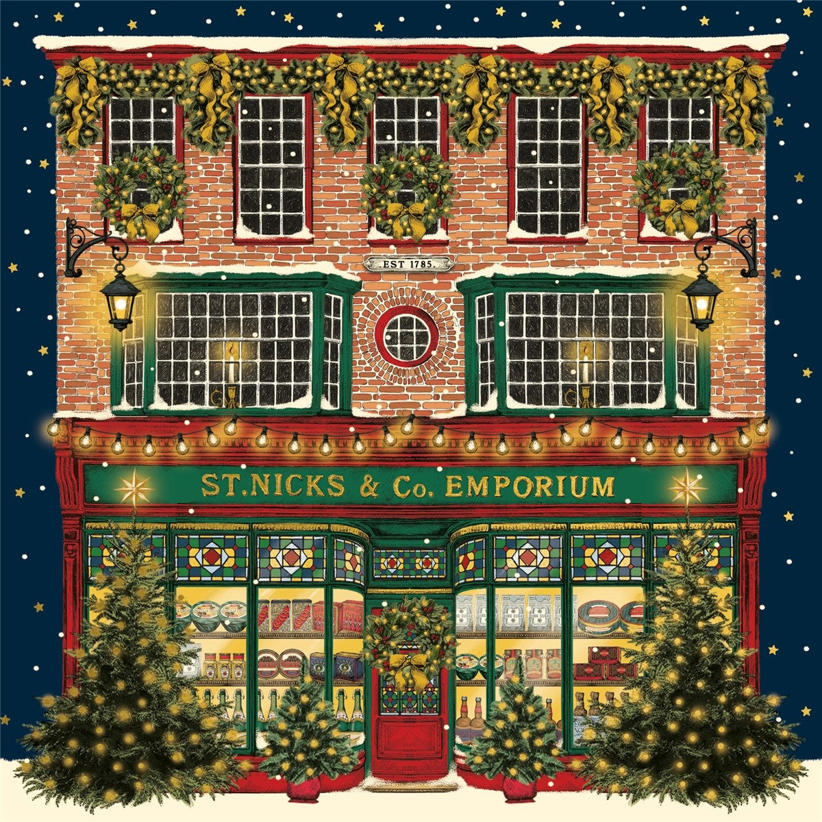 Image of St Nick's Emporium Christmas Card design