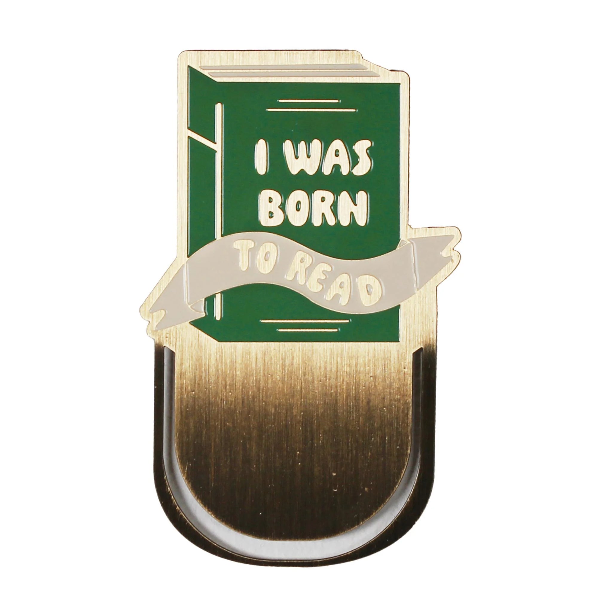 Bookmark with a book design and 'I was born to read' text on a white background