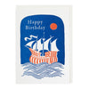Happy Birthday Ship Letterpress Card