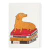 &#39;Bookshop Dog&#39; Letterpress Greetings Card