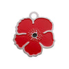 Red Poppy Pet Collar Tag