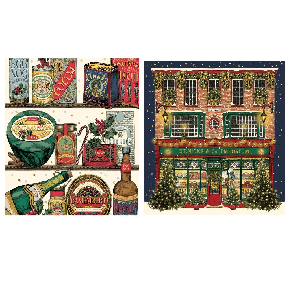2 Christmas cad designs illustrated shop front 