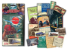 Collection of train-themed products including a box labeled &#39;Replicas&#39; and various train posters.