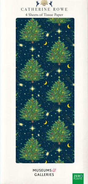 Packet of celestial Christmas trees tissue paper