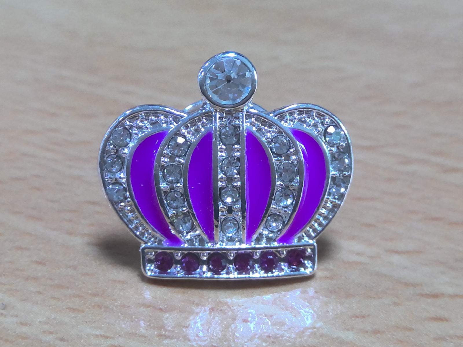 Coronation Crown Crystal Pin Badge