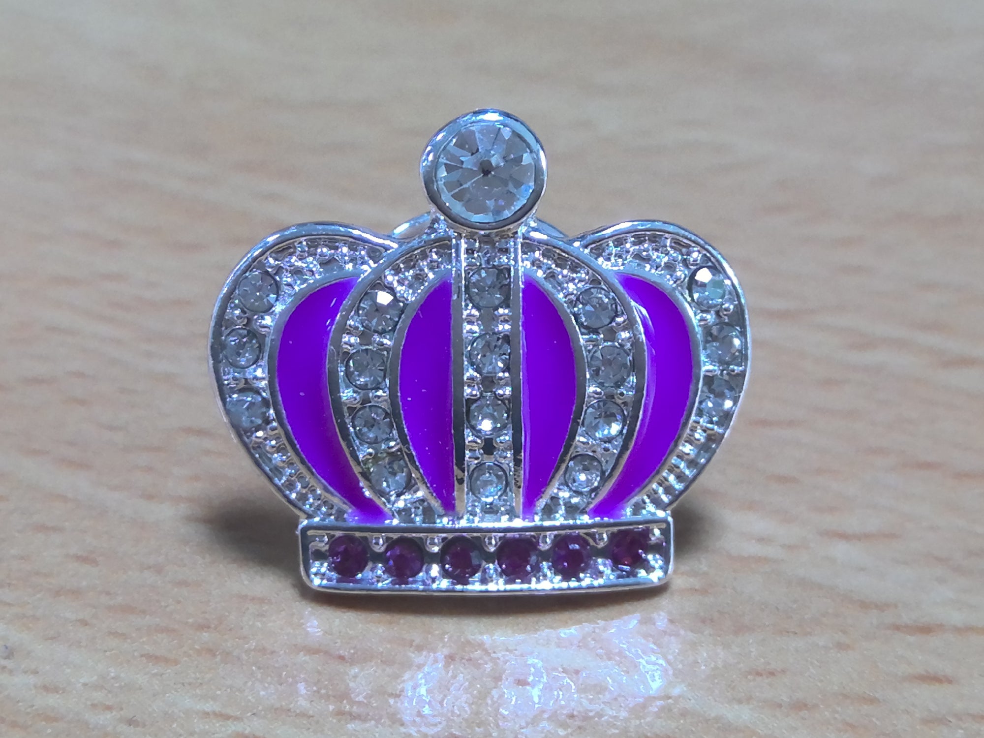 Coronation Crown Crystal Pin Badge