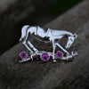 Purple Poppy War Horse Brooch