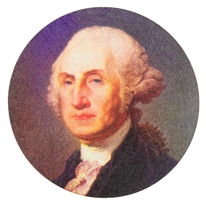 Portrait of a George Washington on a round coaster
