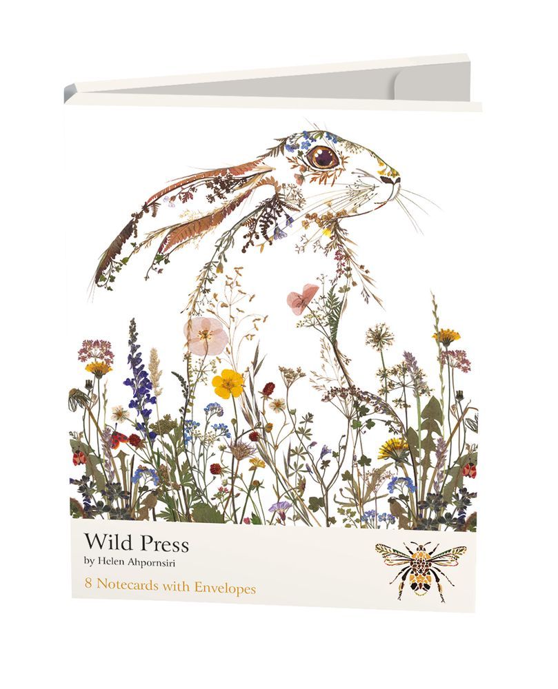 'Wild Hare Flowerpress' Notecards in Wallet