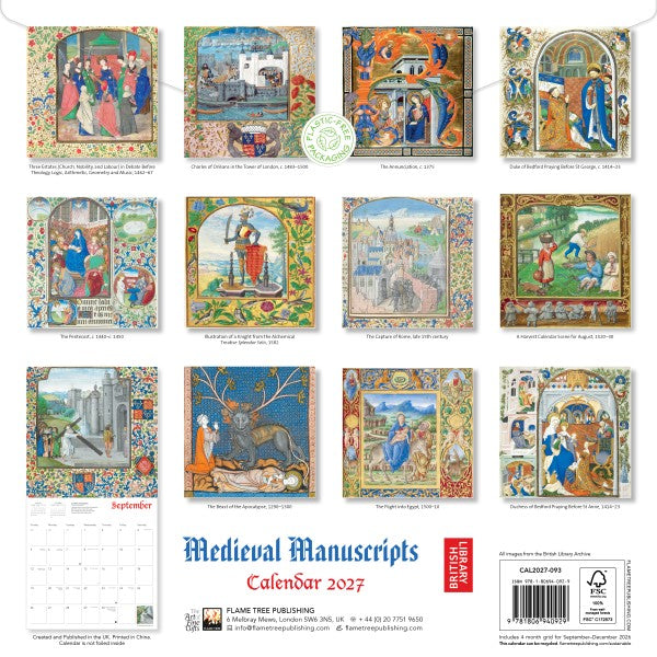 'Medieval Manuscripts' 2027 Wall Calendar