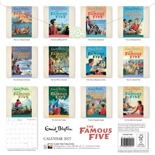 'Enid Blyton The Famous Five' 2027 Wall Calendar