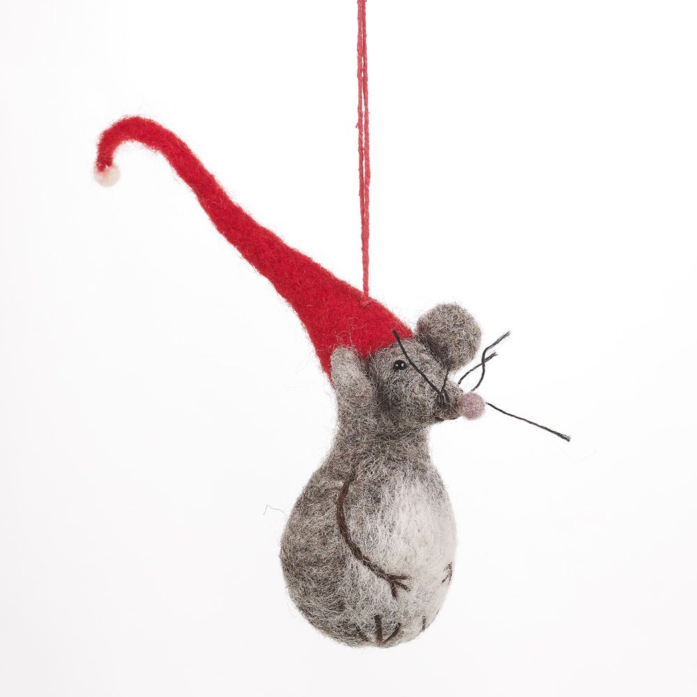 Rat in a Hat Felt Decoration