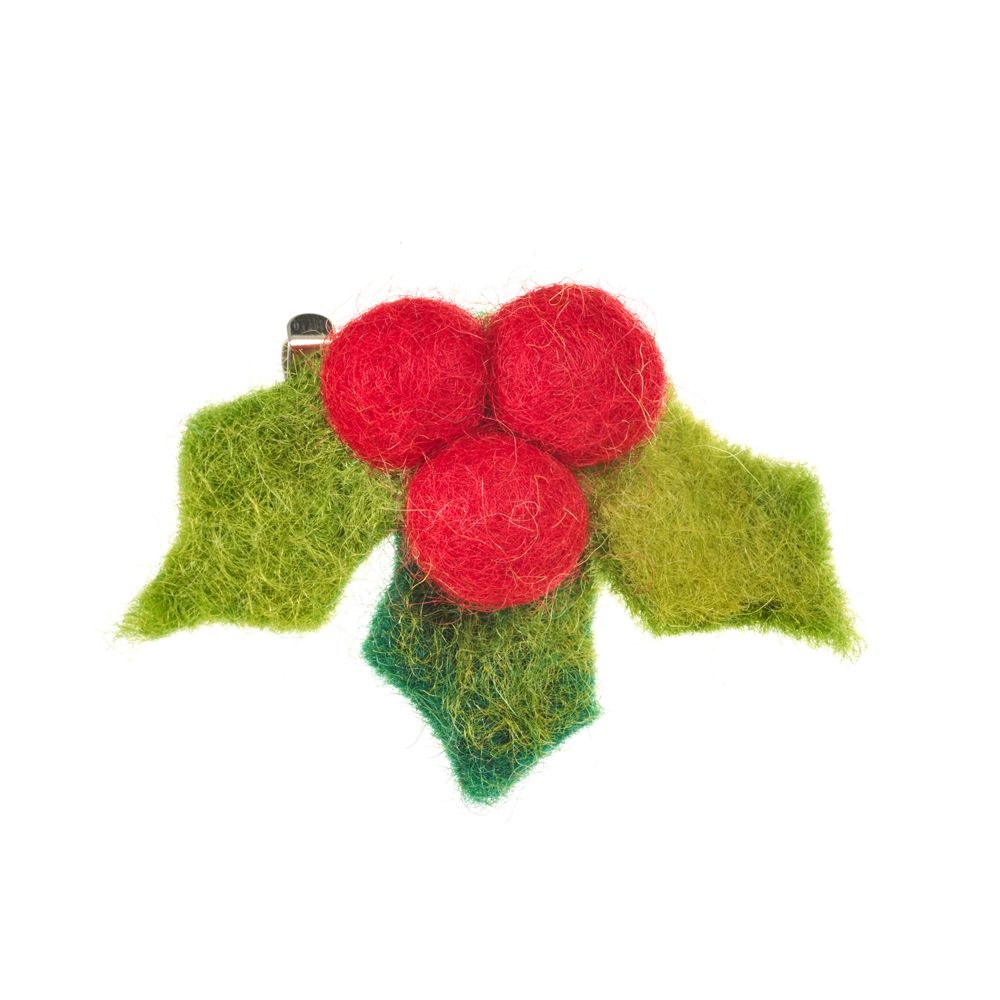 Holly Felt Brooch