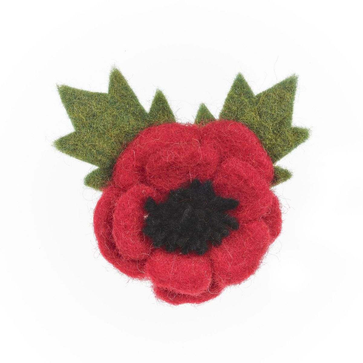 Image of red felt poppy brooch 