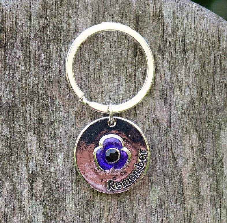 Purple Poppy Remembrance Key Ring - The National Archives Shop