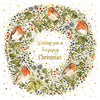 Image of the Card in the Robin Wreath Christmas Card Pack