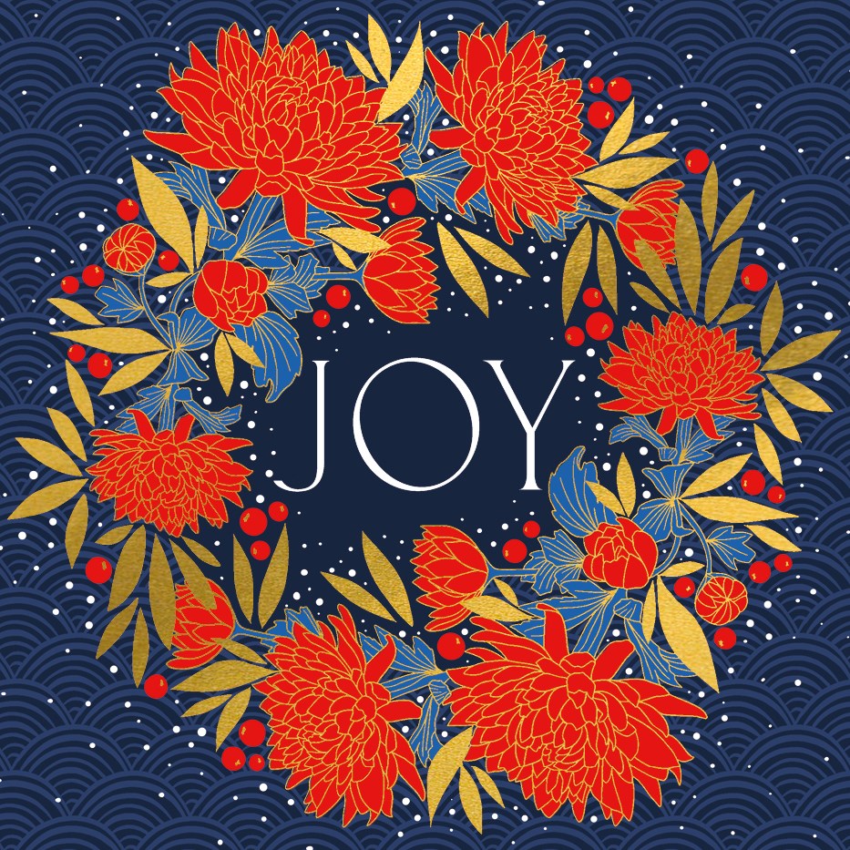 Joy Wreath Luxury Christmas Cards