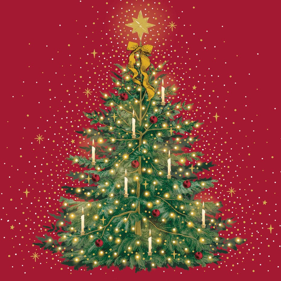 'Christmas Tree' Luxury Foiled Boxed Christmas Cards (LBX121)