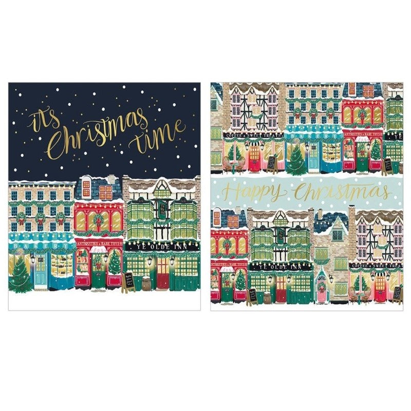 2 illustrated Christmas card designs