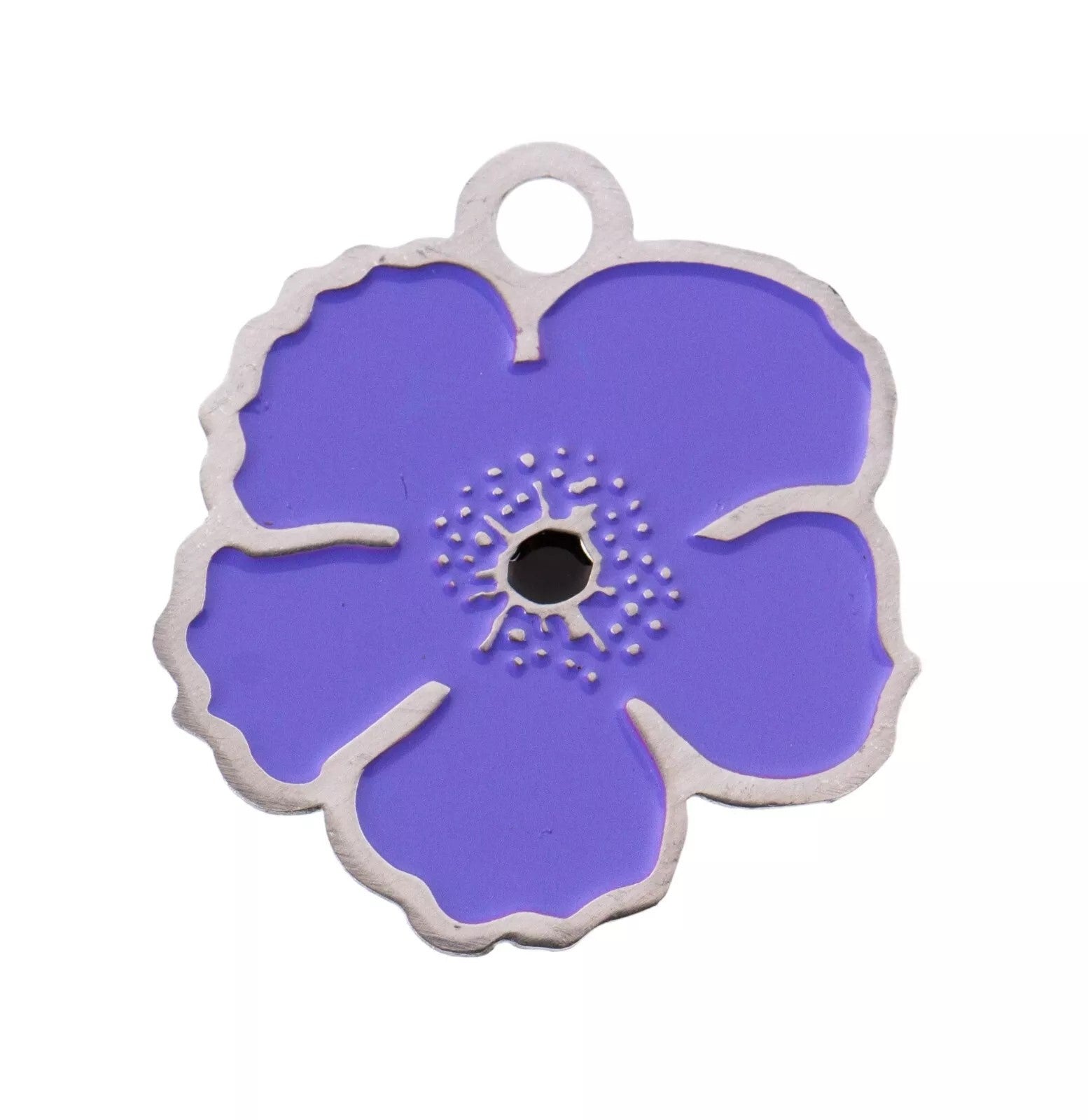 Purple poppy pet tag