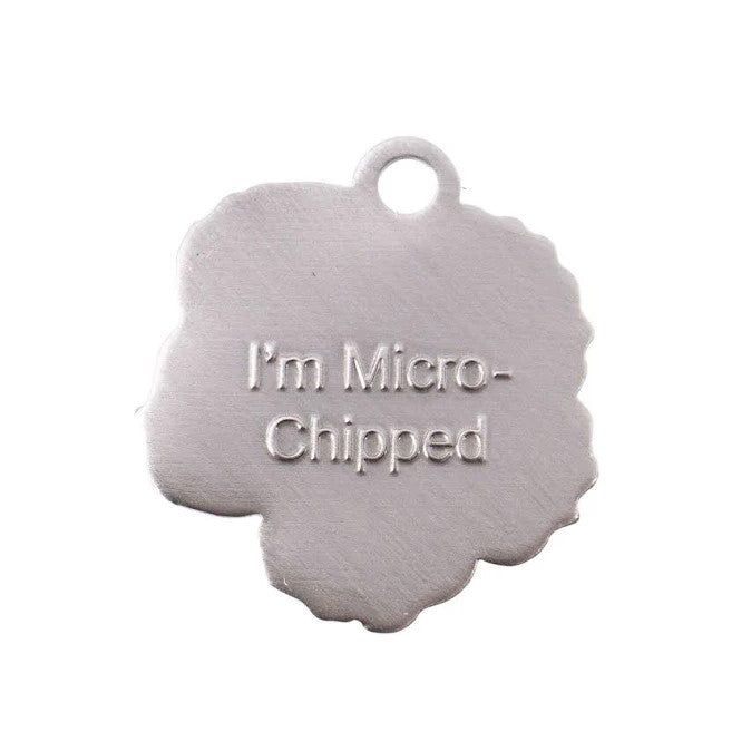 Red Poppy pet collar tag reverse