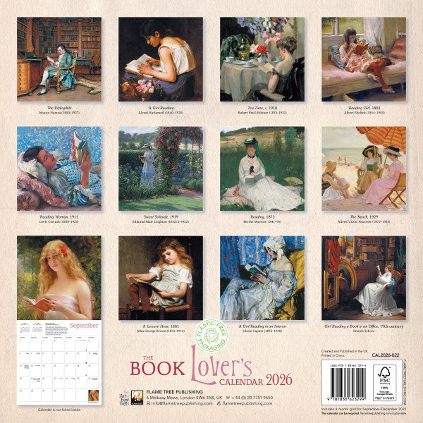 The Book Lover&#39;s 2026 Wall Calendar reverse