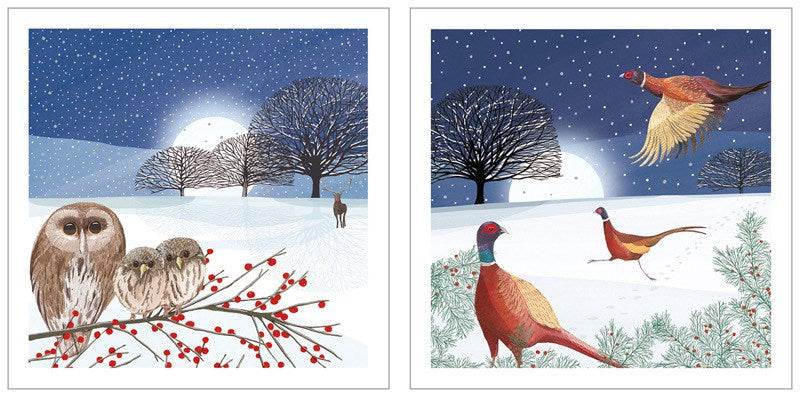 Pictures of both designs in the Christmas Birds Card Pack